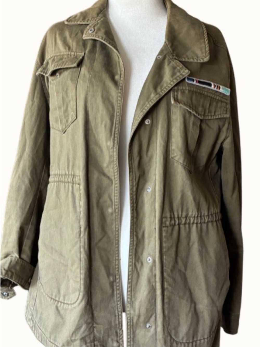 Mango Olive Green Utility Jacket